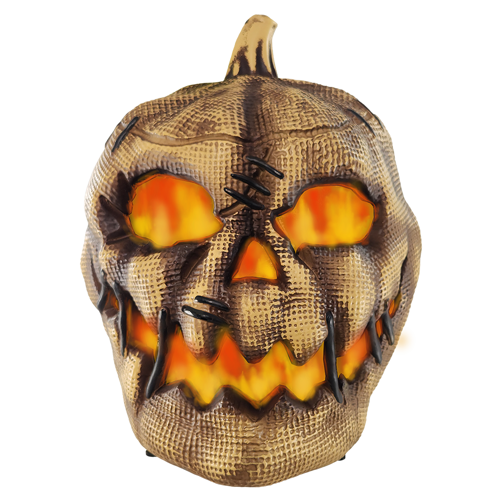 10-IN Flaming Burlap Pumpkin™